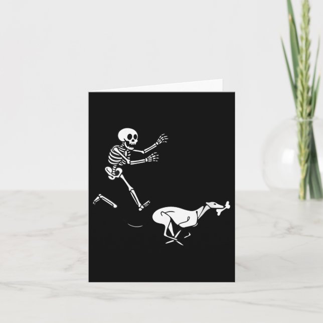 Carte Womens Funny Ghound Running Skeleton Halloween V-n (Devant)