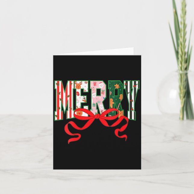 Carte Womens Funny Merry Christmas Crew 2025 Coquette Fa (Devant)