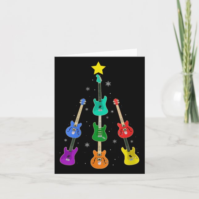 Carte Womens Guitar Christmas Tree Musical Guitar Lovers (Devant)