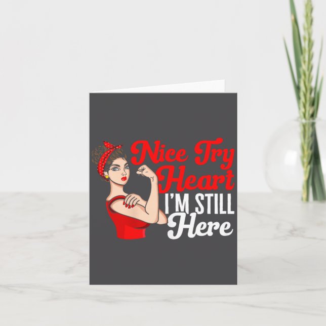 Carte Womens Heart Disease Awareness Nice Try Heart I'm  (Devant)