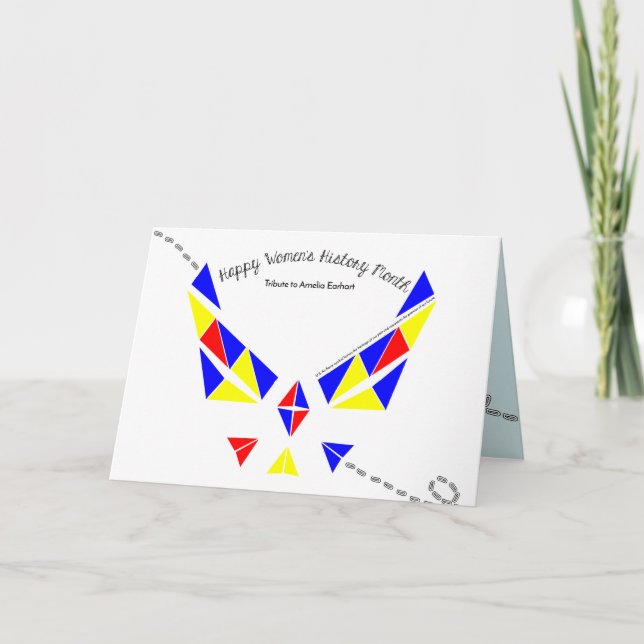 Carte Women's History Month Ameila Earhart Greeting Card (Devant)