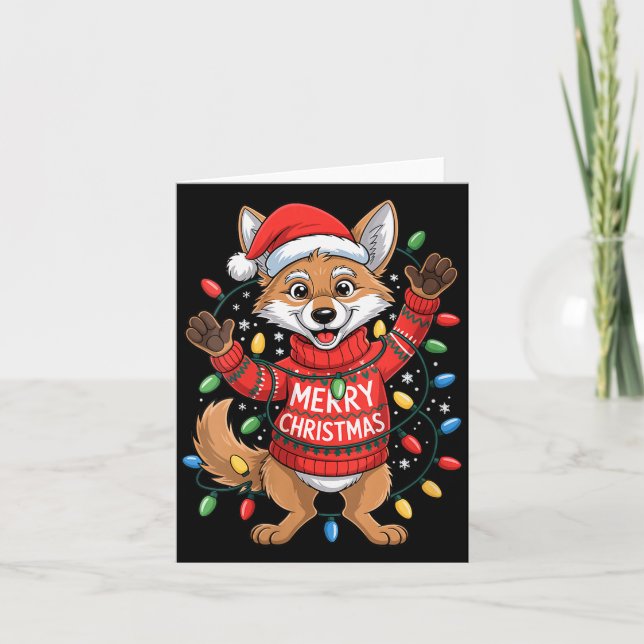 Carte Womens Merry Christmas Fox Festive Woodland Winter (Devant)