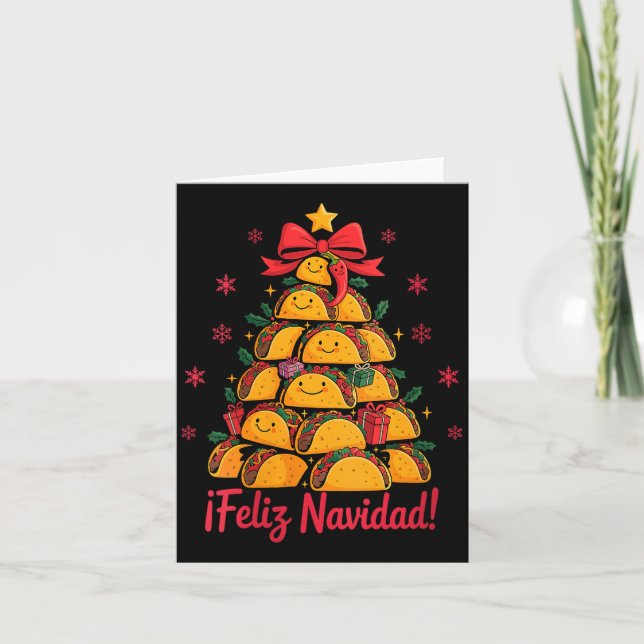 Carte Womens Merry Christmas Tacos Tree Feliz Navidad Me (Devant)