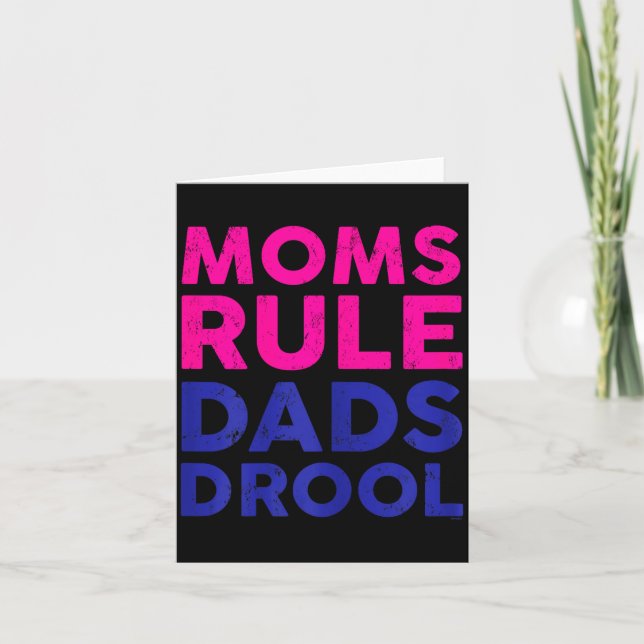 Carte Womens Moms Rule Dads Drool Funny Mother's Day Gra (Devant)