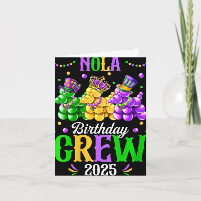 Carte Womens Nola Birthday Crew 2025 New Orleans Mardi G (Devant)
