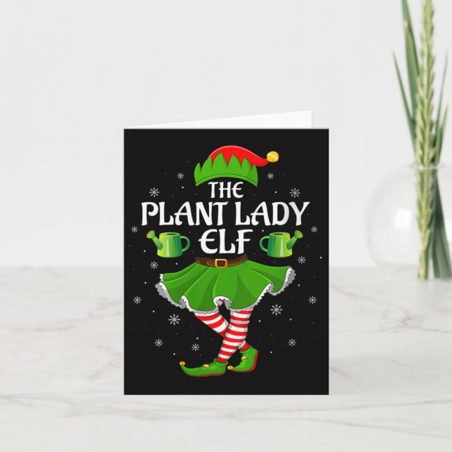 Carte Womens Plant Lady Elf Christmas Family Girls Women (Devant)