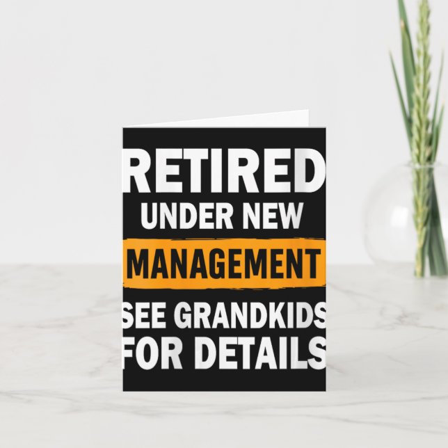 Carte Womens Retired Under New Management See Grandkids  (Devant)