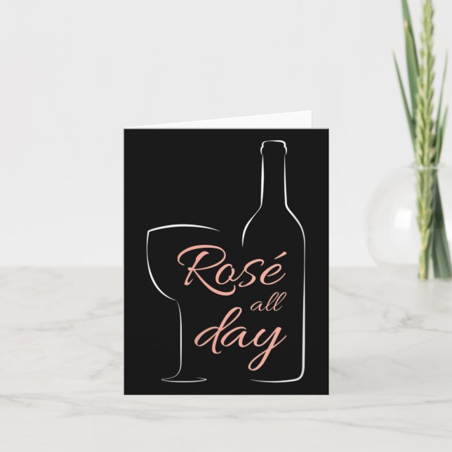 Carte Womens Rose All Day Elegant Connoisseur Wine Lover (Devant)
