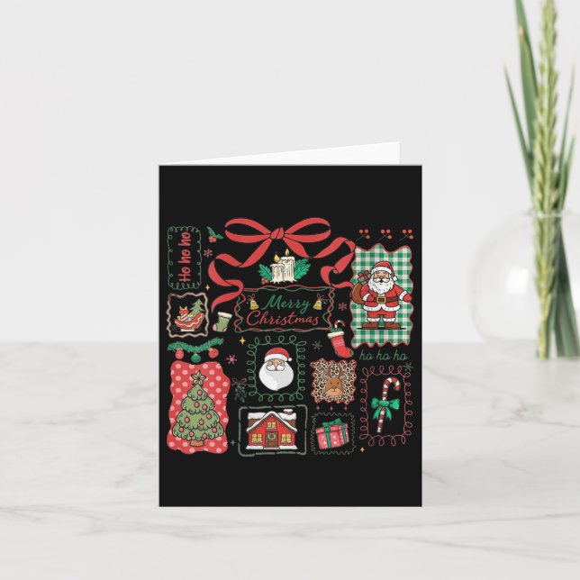 Carte Womens Vintage Christmas Icons Merry Christmas Coq (Devant)