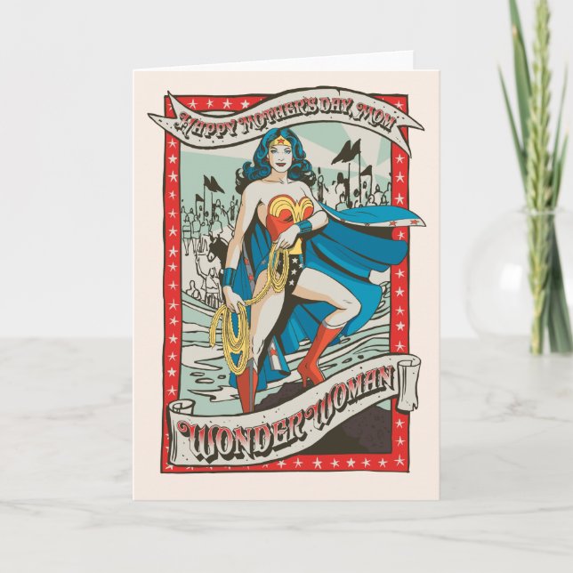 Carte Wonder Woman| Bonne fête des mères, maman (Devant)