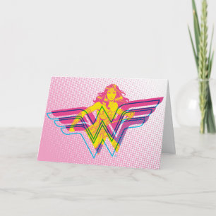 Carte Wonder Woman Yellow Pink Comic Art Logo