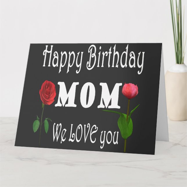 Carte Wonderful Mom Anniversaire avec un design de fleur (Devant)