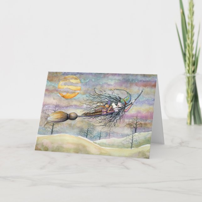 Carte Wondrous Flight Halloween Witch Card (Devant)