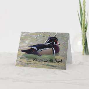 Carte Wood Duck Drake, Happy Jour des terres!