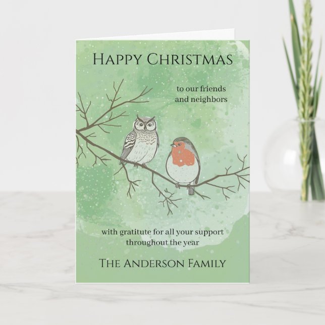 Carte Woodland Christmas Card for Neighbors and Friends (Devant)