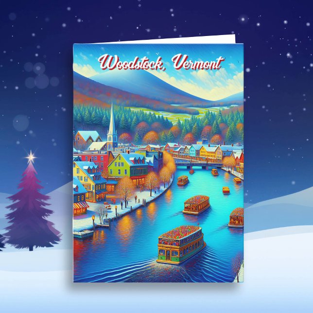 Carte Woodstock, Vermont à l'heure de Noël (Créateur téléchargé)