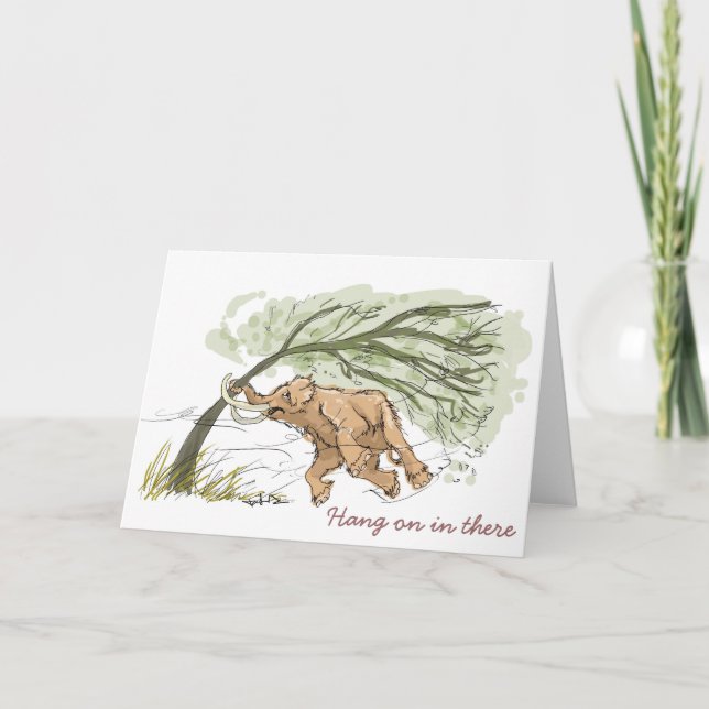 Carte Woolly Mammoth Card (Hang on there) (Devant)