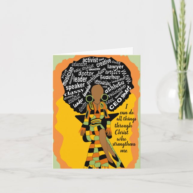 Carte Word Art African American Mother Birthday  (Devant)