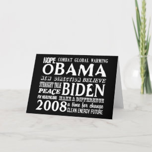 Carte Words of Hope Obama & Biden 2008 Greeting Card 2