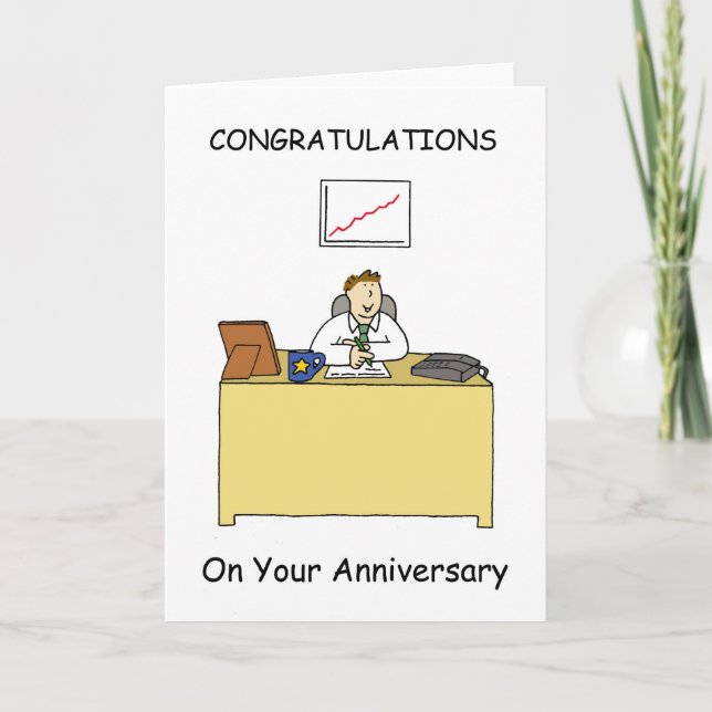 Carte Work Anniversary Congratulations for Male (Devant)