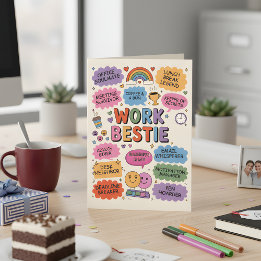 Carte Work Bestie Appreciation Card - Funny Offic