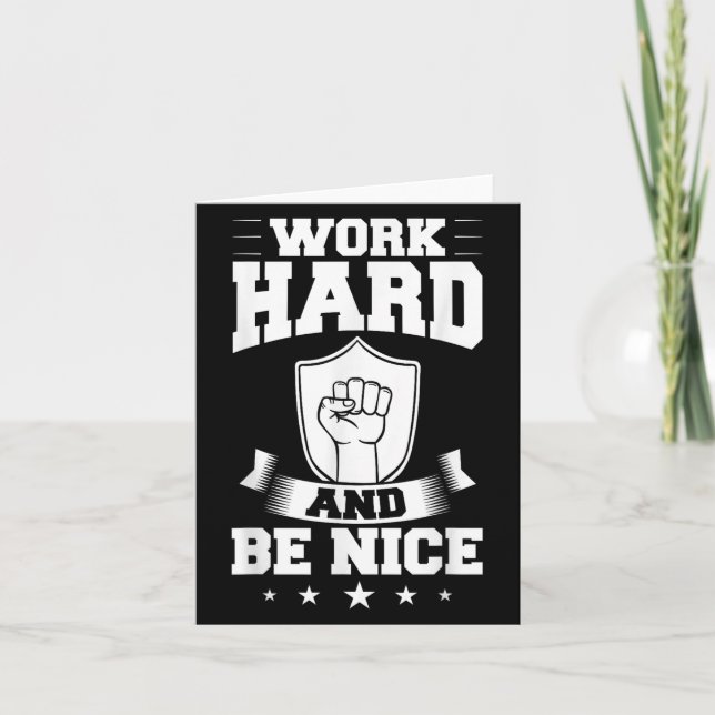 Carte Work Hard Quotes Insration Motivational Saying  (Devant)