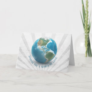 Carte world globwith clouds birthday