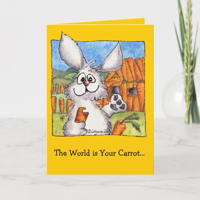 Carte World is Your Carrot Grey Card (Devant)