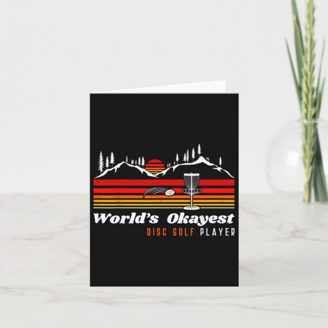 Carte World Okayest Disk Golf Player Funny Frisbee Vinta (Devant)