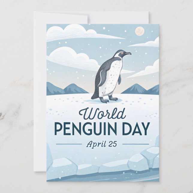 Carte World Penguin Day Winter Nature Illustration (Devant)