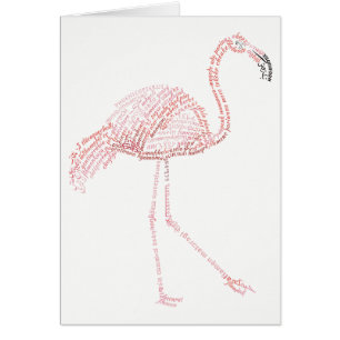 Carte World Word Flamant rose