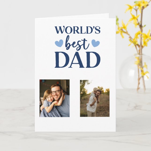 Carte Worlds Best Dad Photo Card | Father's Day 2026   (Fleur jaune)
