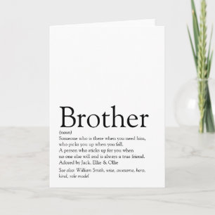 Carte World's Best Ever Brother Definition Modern Fun