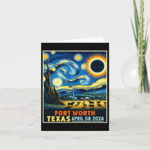Carte Worth Texas Total Solar Eclipse 2024 Starry Night
