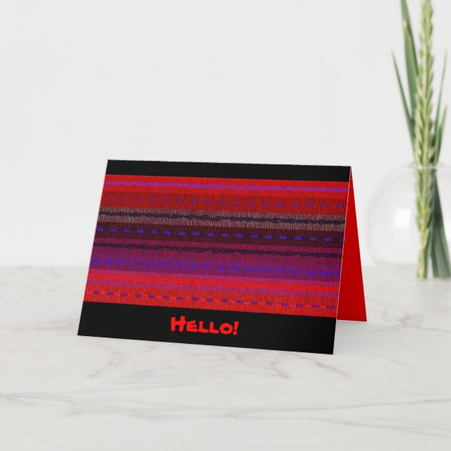 Carte Woven Bands Bonjour (Devant)
