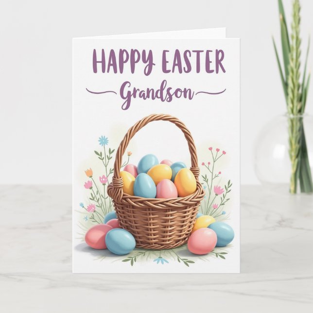 Carte Woven Basket Easter Message Card (Devant)