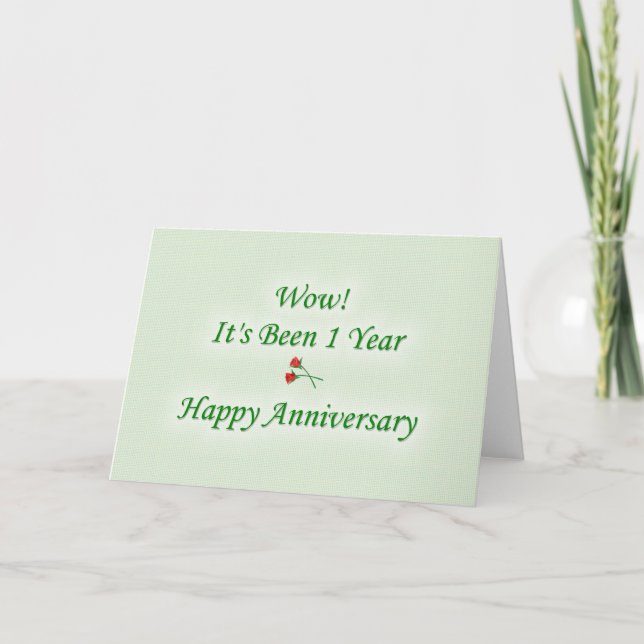 Carte Wow ! Ça fait 1 an Joyeux Anniversaire (Devant)