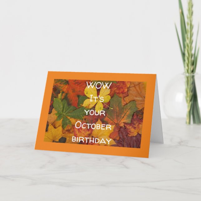 CARTE WOW C'EST VOTRE **ANNIVERSAIRE D'OCTOBRE** (Devant)