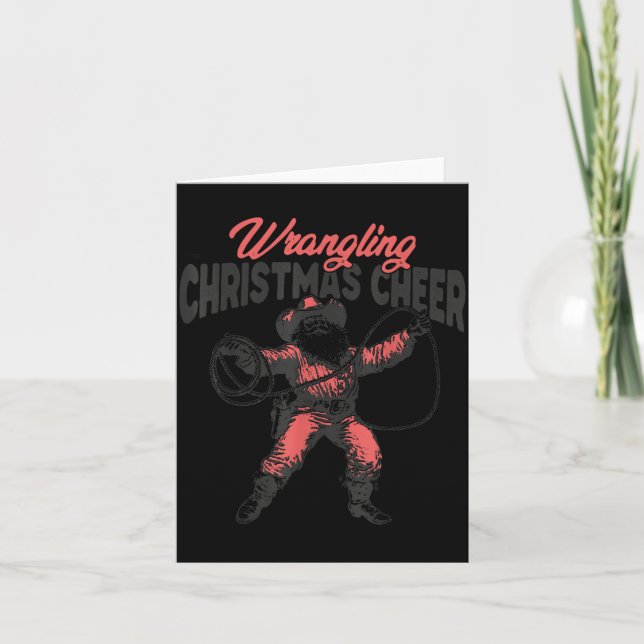 Carte Wrangling Christmas Cheer Funny Cowboy Santa Weste (Devant)