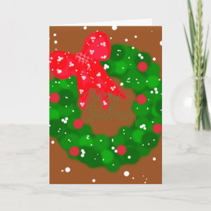 Carte Wreath et Bow Snowy