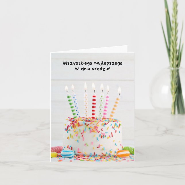 Carte Wszystkiego najlepszego w dniu urodzin, polonais (Devant)