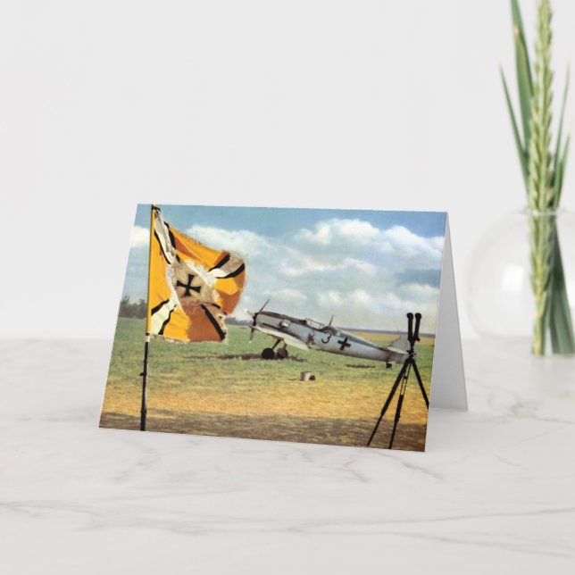 Carte WWII Airbase aérienne + German ME-109 (Devant)