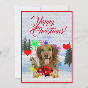 Carte Xmas Chien d'or Funny sur mesure