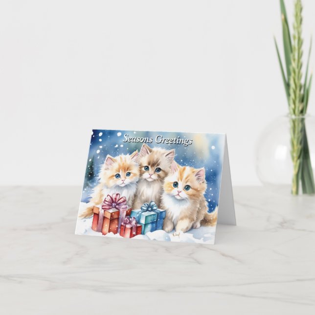 Carte Xmas Cute Kitten (Devant)
