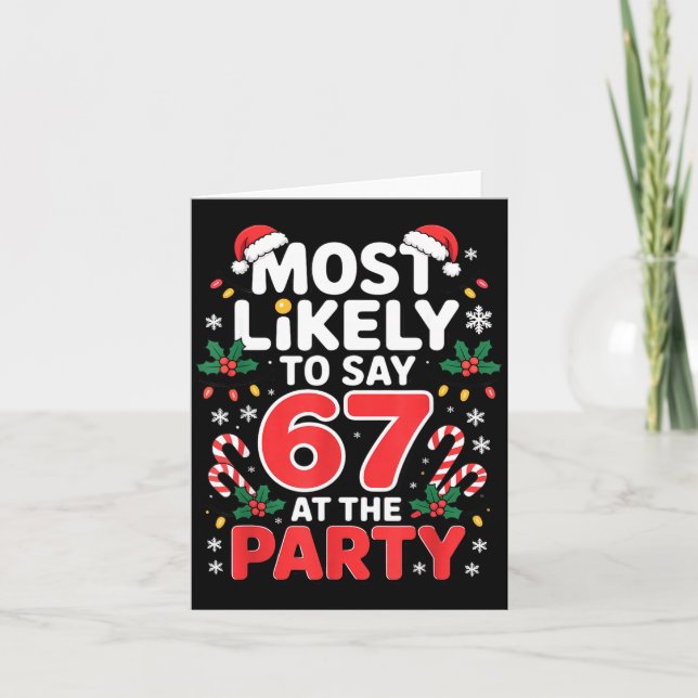 Carte Xmas Eve Meme For Kids Most Likely To Say Six Seve (Devant)