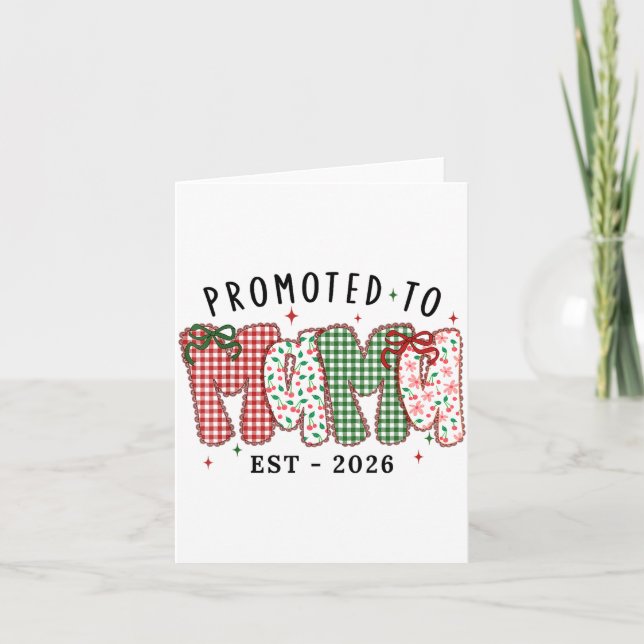 Carte Xmas Mom Christmas Lace Coquette Promoted To Mama  (Devant)