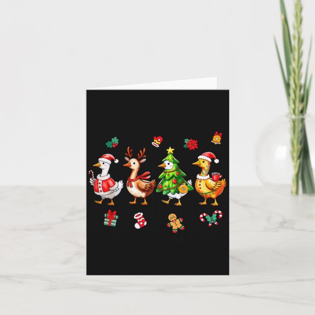 Carte Xmas Santa Gingerbread Goose Merry Christmas Men W (Devant)