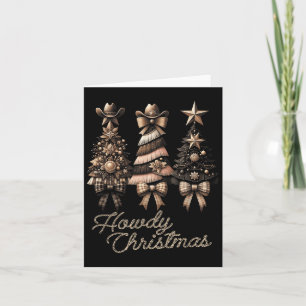 Carte Xmas Western Noël Arbre Cowboy Vintage C