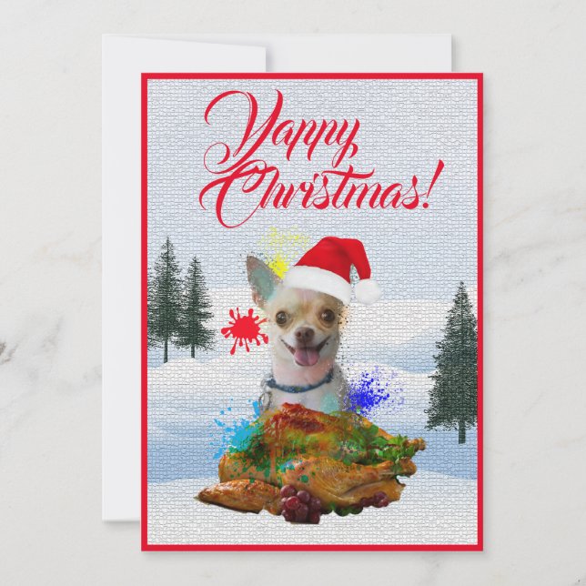 Carte Xmas Yappy Chihuahua Chien Funny personnalis (Devant)
