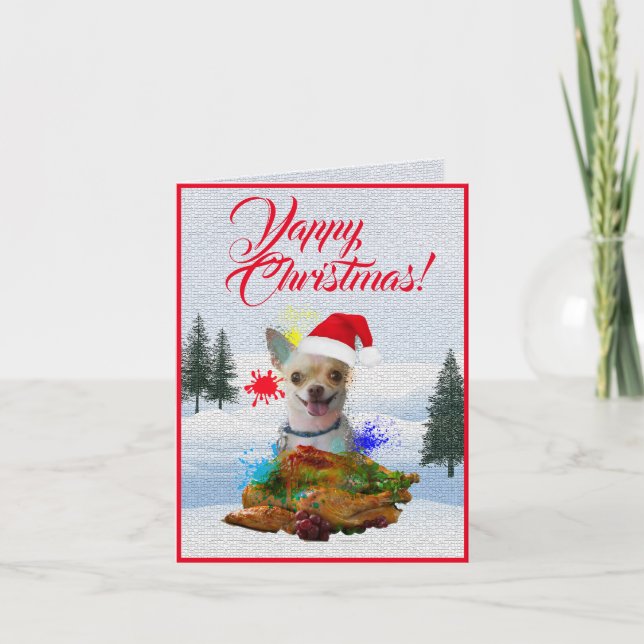Carte Xmas Yappy Chihuahua Chien sur mesure (Devant)